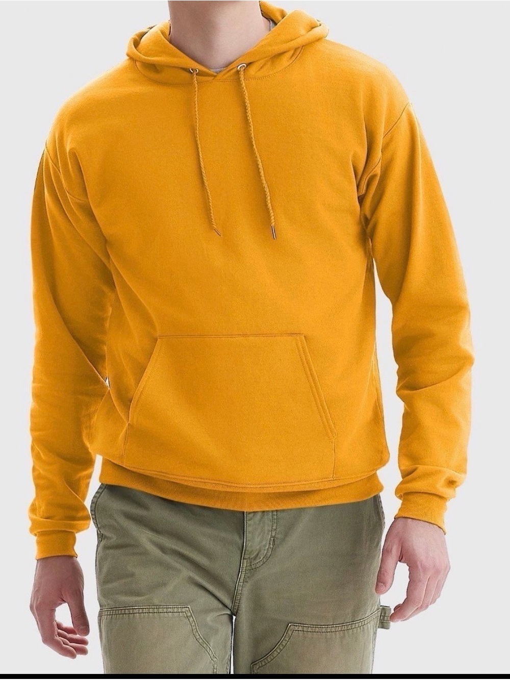 Hanes Men's Mustard Yellow Pullover Hoodie